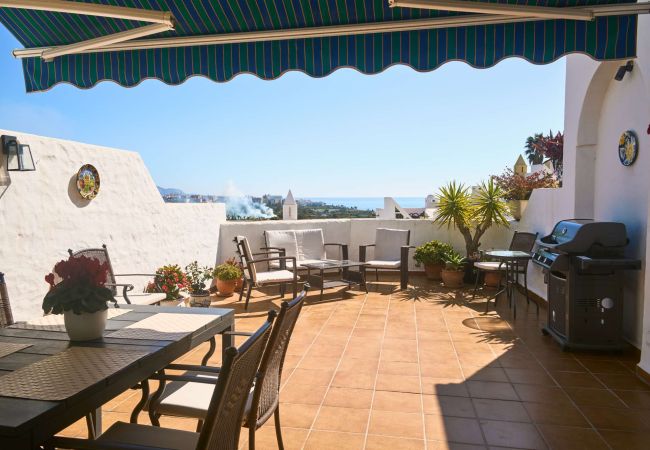 Casa a schiera a Nerja - Casablanca 9: Maisonette mit Terrassen auf mehreren Ebenen, Meerblick und Sonnenuntergang