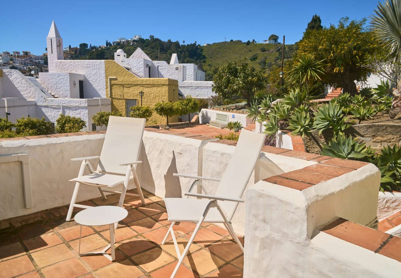 Casa a schiera a Nerja - Casablanca 9: Maisonette mit Terrassen auf mehreren Ebenen, Meerblick und Sonnenuntergang