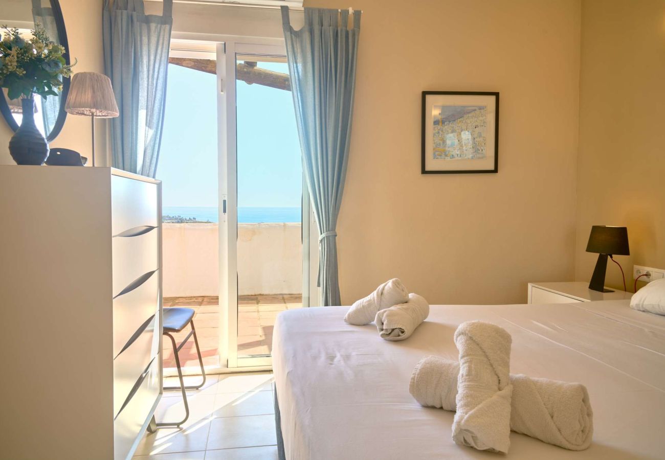 Casa a schiera a Nerja - Casablanca 9: Maisonette mit Terrassen auf mehreren Ebenen, Meerblick und Sonnenuntergang
