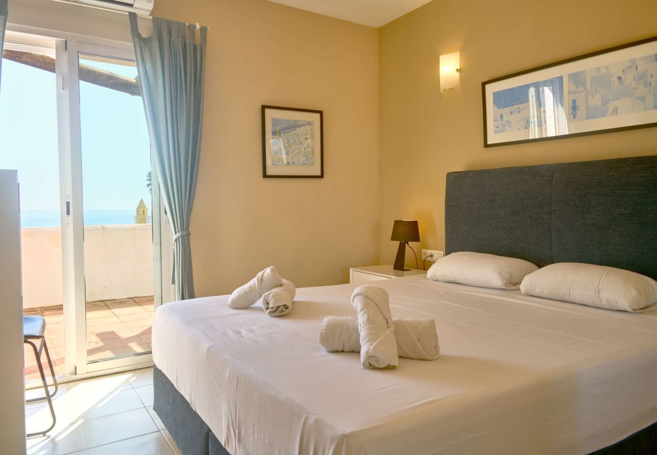 Casa a schiera a Nerja - Casablanca 9: Maisonette mit Terrassen auf mehreren Ebenen, Meerblick und Sonnenuntergang