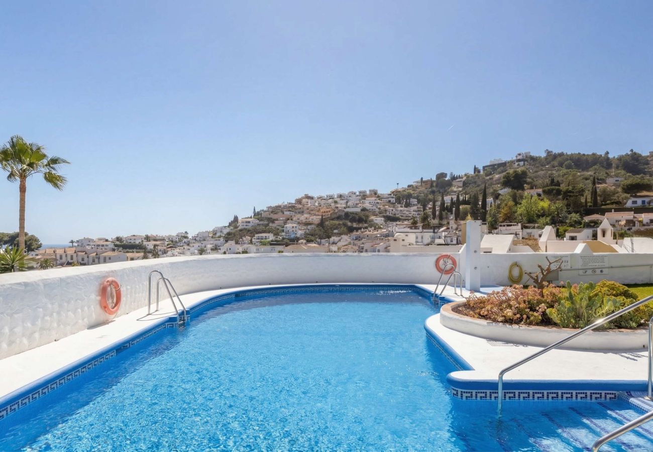 Casa a schiera a Nerja - Casablanca 9: Maisonette mit Terrassen auf mehreren Ebenen, Meerblick und Sonnenuntergang