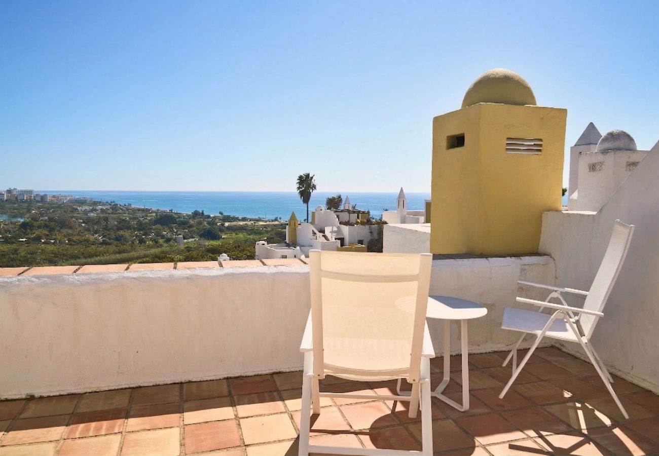 Casa a schiera a Nerja - Casablanca 9: Maisonette mit Terrassen auf mehreren Ebenen, Meerblick und Sonnenuntergang