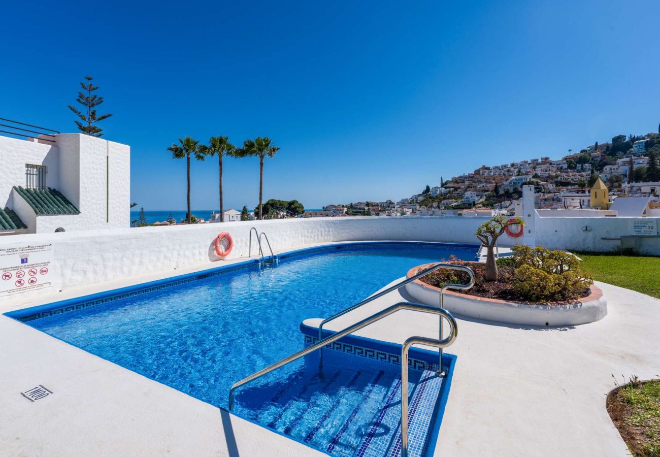 Casa a schiera a Nerja - Casablanca 9: Maisonette mit Terrassen auf mehreren Ebenen, Meerblick und Sonnenuntergang
